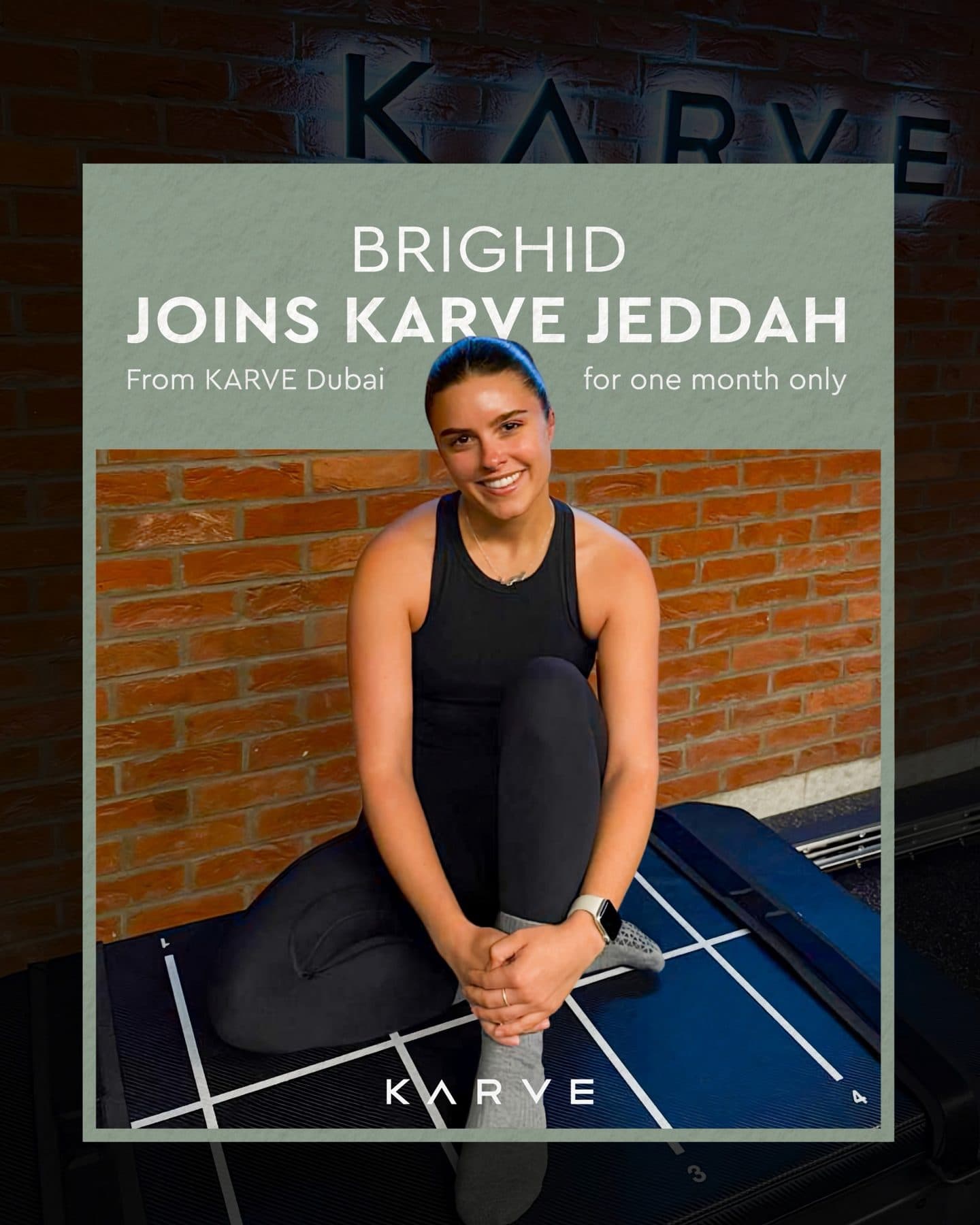 The announcement that Brighid was coming from KARVE Dubai to teach in Jeddah